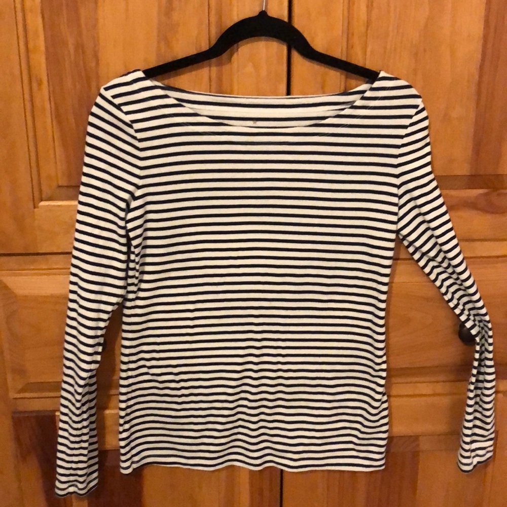 Banana Republic Boatneck Tee - Navy/White